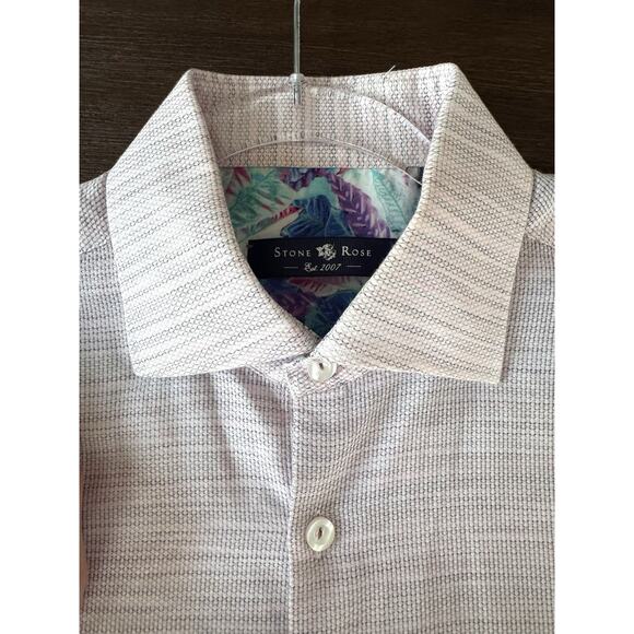 Stone Rose Button Up Shirt Men's Medium Pink Long Sleeve Sz 3 - Picture 1 of 11